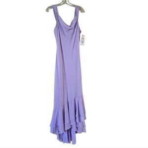 POLY Women's Maxi Dress Violet Purple Prom Size Large Y2K Bridesmaid Glam Fairy‎